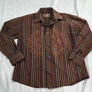 Manzini Button Down Western/Aztec Style Shirt